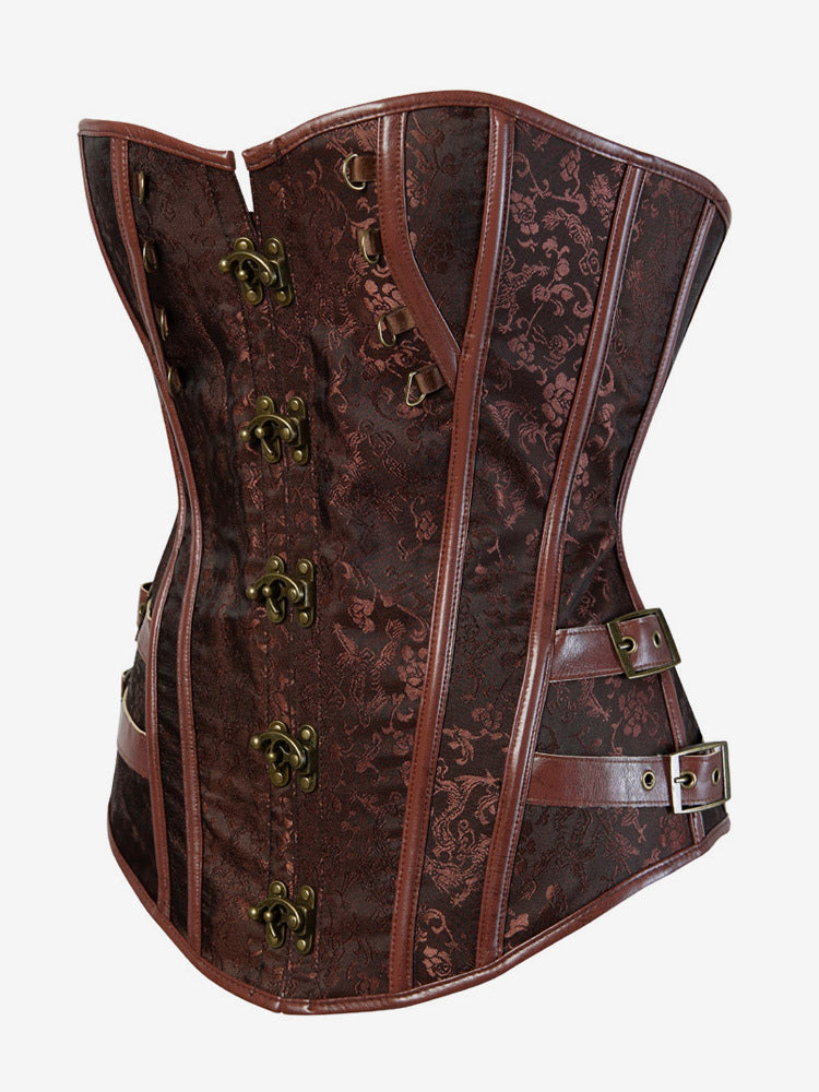 Corset Tops Black Sexy Strapless Slim Fit Buttons Lace-up Tops