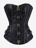 Corset Tops Black Sexy Strapless Slim Fit Buttons Lace-up Tops