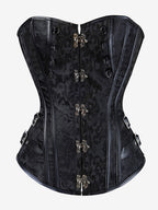 Corset Tops Black Sexy Strapless Slim Fit Buttons Lace-up Tops