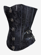 Corset Tops Black Sexy Strapless Slim Fit Buttons Lace-up Tops