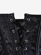 Corset Tops Black Sexy Strapless Slim Fit Buttons Lace-up Tops