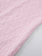 Party Dress Maxi Pink Off-The-Shoulder Lace Long Sleeves Pleated Chic Semi Formal Dress