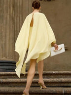 Daily Dresses Women's Mini Beige Polyester Clothes Zipper Long Sleeves Jewel Neck Dress