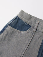 Women's Jeans Elegant Raised Waist Two-Tone Denim