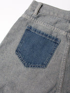 Women's Jeans Elegant Raised Waist Two-Tone Denim
