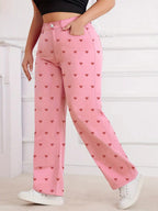 Jeans Women's Bottoms Printed Cool Wide Casual Jeans