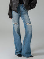 Jeans Women's Bottoms For Woman Casual Raised Waist Jeans