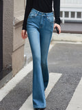 Jeans Women's Bottoms For Women Elegant Raised Waist Daily Casual Jeans