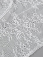 Skirts White Lace Elegant Irregular Knee Length Women's Bottoms