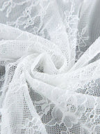 Skirts White Lace Elegant Irregular Knee Length Women's Bottoms