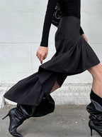 Skirts Black Irregular Short Women's Bottoms