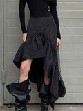 Skirts Black Irregular Short Women's Bottoms