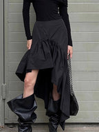 Skirts Black Irregular Short Women's Bottoms