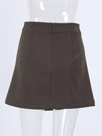 Skirts Brown Summer Mini Women's Bottoms