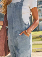 Light Sky Blue Sleeveless Wide Summer Playsuit