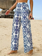 Pants Blue Raised Waist Trousers