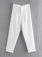 Pants Khaki Raised Waist Trousers