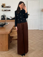 Pants Brown Raised Waist Trousers