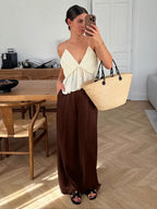 Pants Brown Raised Waist Trousers