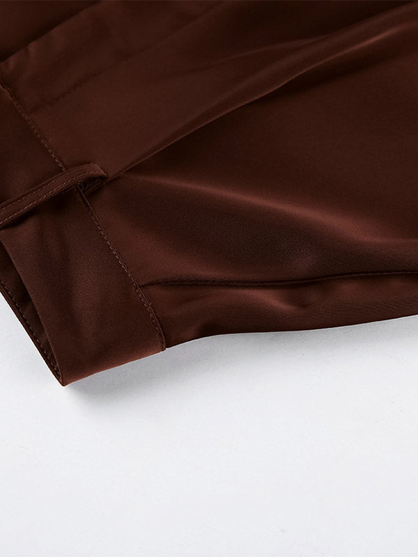 Pants Brown Raised Waist Trousers