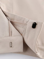 Two Piece Sets Khaki Chic Daily V-Neck Sleeveless Pant Set