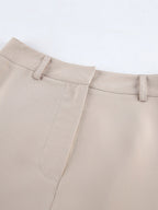Two Piece Sets Khaki Chic Daily V-Neck Sleeveless Pant Set