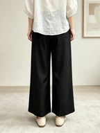 Pants Black Polyester Trousers