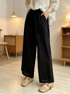 Pants Black Polyester Trousers