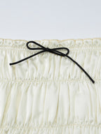 Two Piece Sets Apricot Chic Pleated Resort Wear Straps Neck Layered Sleeveless Skirt Set