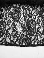 Bottom Sheer Black Cut Out Lace Raised Waist Skirt