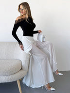 Pants Black Raised Waist Trousers