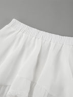 Skirts White Raised Waist Elegant Mini Women's Bottoms