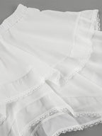 Skirts White Raised Waist Elegant Mini Women's Bottoms