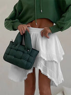 Skirts White Raised Waist Elegant Mini Women's Bottoms