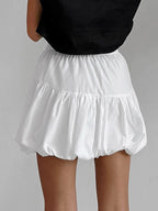 Skirts White Chiffon Elegant Mini Women's Bottoms