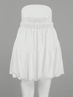 Skirts White Chiffon Elegant Mini Women's Bottoms