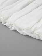 Skirts White Chiffon Elegant Mini Women's Bottoms