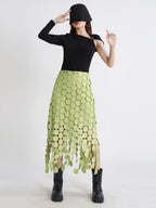 Skirts Black Raised Waist Elegant Long Women's Bottoms
