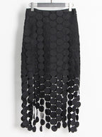 Skirts Black Raised Waist Elegant Long Women's Bottoms