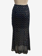 Skirts Black Raised Waist Polka Dot Elegant Long Women's Bottoms