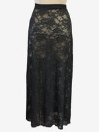 Skirts Black Lace Raised Waist Sexy Sheer Long Women's Bottoms