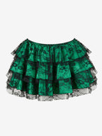 Skirts Green Layered Chic Fall Mini Women's Bottoms