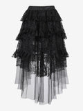 Skirts Black Sexy Irregular Floral Print Fall Knee Length Women's Bottoms