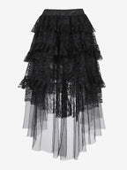 Skirts Black Sexy Irregular Floral Print Fall Knee Length Women's Bottoms