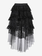 Skirts Black Sexy Irregular Floral Print Fall Knee Length Women's Bottoms
