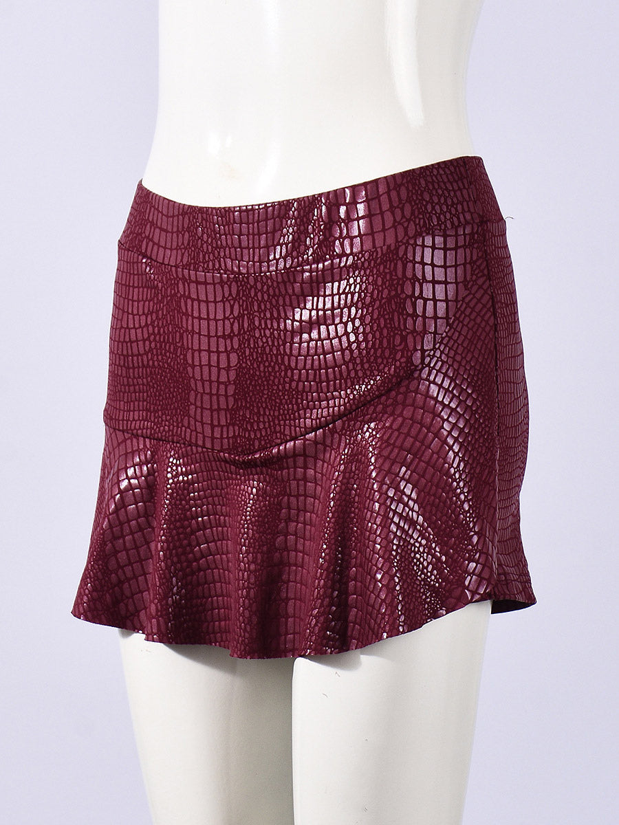 Skirts Burgundy Slim Fit Raised Waist Sexy Mini Women's Bottoms