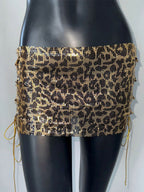 Skirts Leopard Shiny Metallic Sexy Slim Fit Fall Mini Women's Bottoms