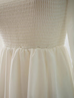 Daily Dresses Maxi Woman's Dress Long Sleeves Square Neck High Rise Waist Academic White Dress