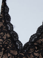 Night Out Dresses Black Lace Halter Deep V Ruffle Mini Dress Bodycon Nightclub Party Outfit