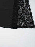 Night Out Dresses Black Side Sheer Lace Panel Mermaid Maxi Dress Nightclub Formal Gown